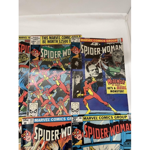 480 - NINE VINTAGE MARVEL SPIDER WOMAN COMICS FROM THE 1980'S