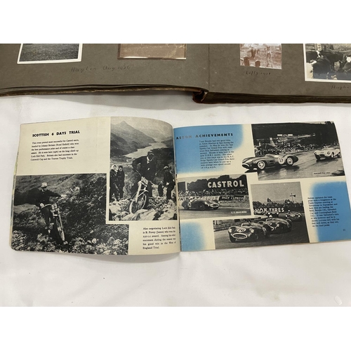 481 - A 1925 PHOTO ALBUM CONTAINING FAMILY PHOTOS AND A CASTROL ACHIEVEMENTS 1957 BOOKLET