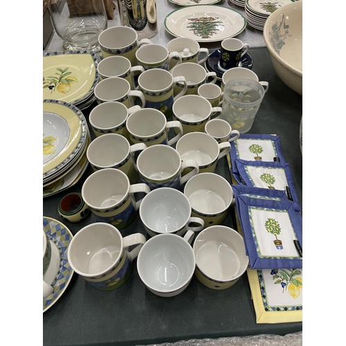 488 - A LARGE QUANTITY OF ROYAL DOULTON 'CARMINA' CHINA TO INCLUDE DINNER AND SIDE PLATES, CUPS, SAUCERS, ... 