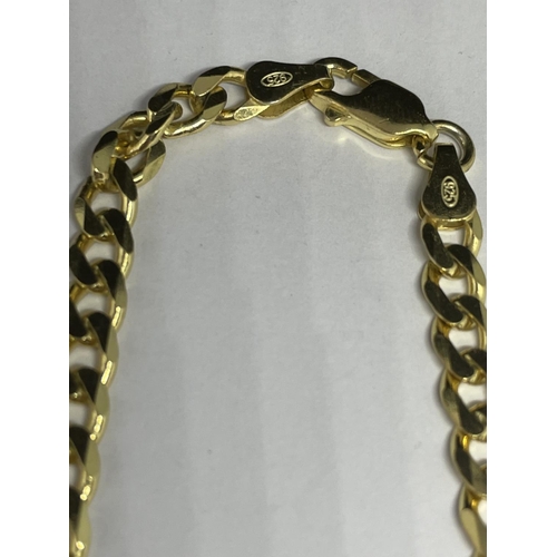 540 - A MARKED SILVER GILT NECKLACE LENGTH 20 INCHES