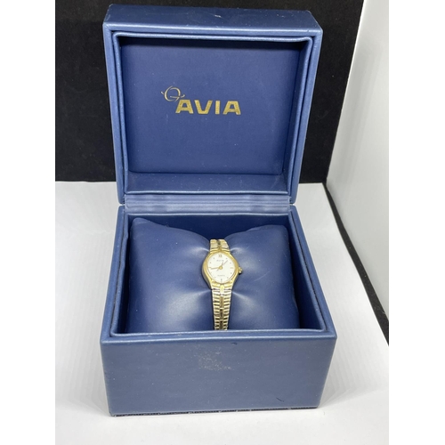 545 - A BOXED AVIA WRIST WATCH SEEN WORKING BUT NO WARRANTY