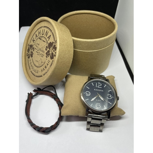 546 - A BOXED KAHUNA WRIST WATCH WITH BRACELET SEEN WORKING BUT NO WARRANTY