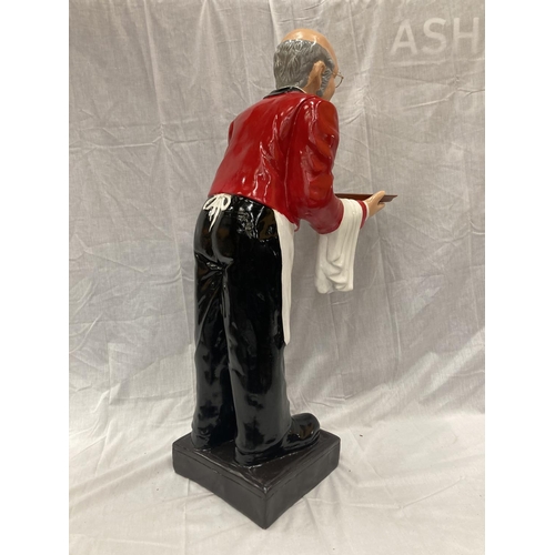 59A - A DUMB WAITER DEPICTING A BUTLER IN A RED JACKET WITH A TRAY HEIGHT 96CM