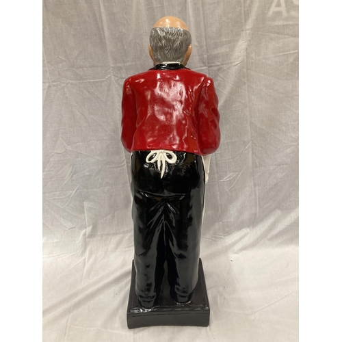 59A - A DUMB WAITER DEPICTING A BUTLER IN A RED JACKET WITH A TRAY HEIGHT 96CM