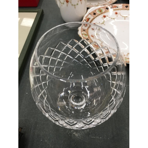 256A - A CARTIER CUT GLASS BRANDY BALLOON