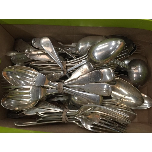 266A - A LARGE COLLECTION OF VINTAGE FLATWARE MOSTLY STAINLESS STEEL AND SILVERPLATED