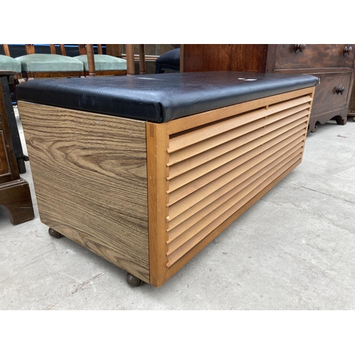 2450 - A MODERN BLANKET CHEST WITH LOUVRED FRONT