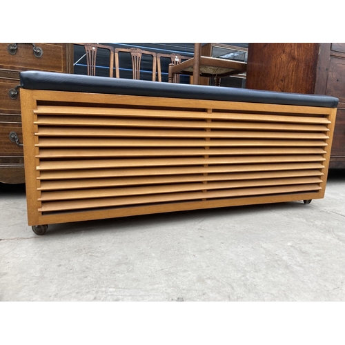 2450 - A MODERN BLANKET CHEST WITH LOUVRED FRONT