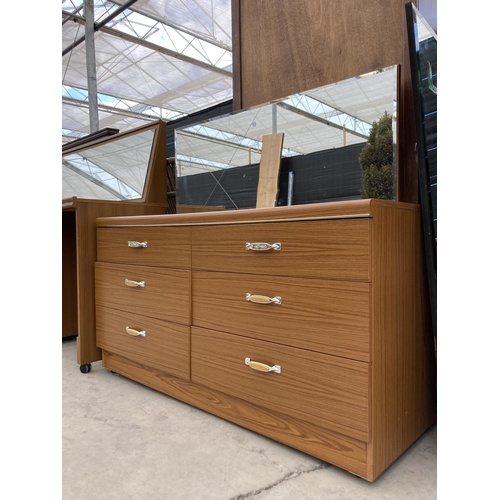 2454 - A RETRO TEAK EFFECY DRESSING CHEST 49