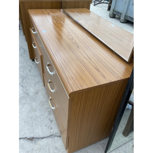 2454 - A RETRO TEAK EFFECY DRESSING CHEST 49