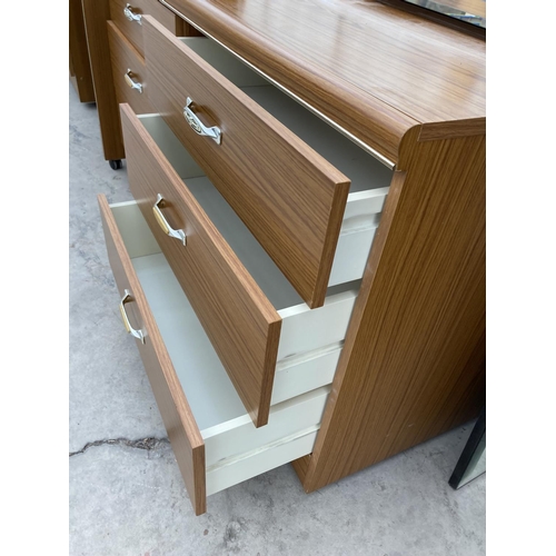 2454 - A RETRO TEAK EFFECY DRESSING CHEST 49