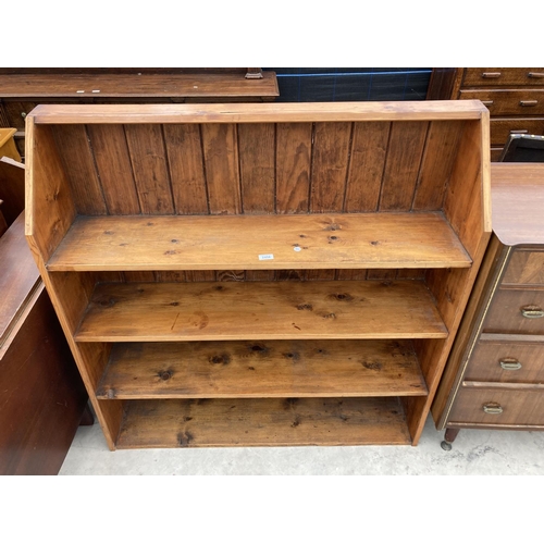 2458 - A VICTORIAN PINE OPEN FOUR TIER BOOKCASE 45