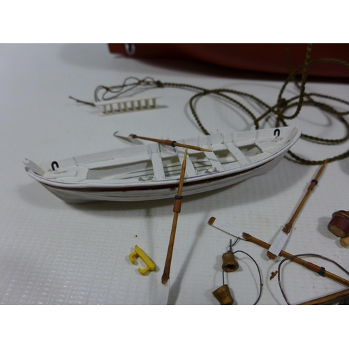 302 - A HANDMADE SHIPS MODEL OF A SHELL/BP VESSEL, LENGTH 40CM, COLLECTION OF MODEL SHIP ITEMS ETC - THIS ... 