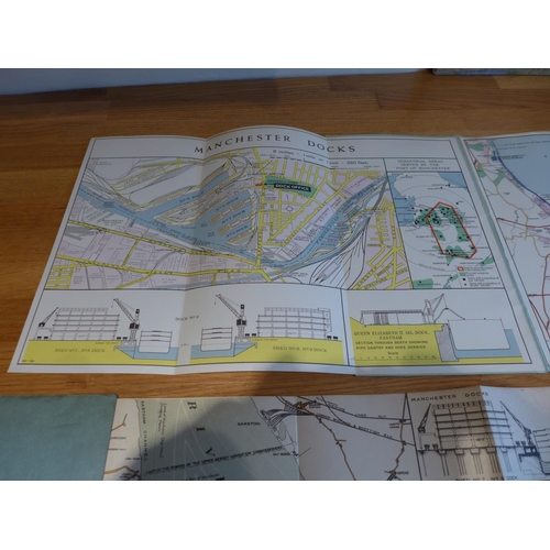 304 - A PORT OF MANCHESTER PLAN OF THE MANCHESTER SHIP CANAL BY GEORGE FALKNER AND SONS AND A FURTHER PLAN... 