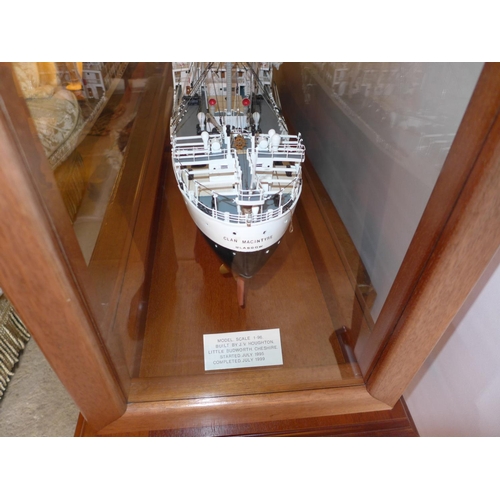 314 - AN EXHIBITION QUALITY LARGE HANDMADE CASED SHIPS 1-96 SCALE MODEL OF THE SS CLAN MACINTYRE, 150CM LO... 