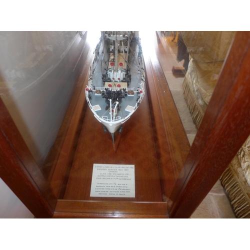 314 - AN EXHIBITION QUALITY LARGE HANDMADE CASED SHIPS 1-96 SCALE MODEL OF THE SS CLAN MACINTYRE, 150CM LO... 