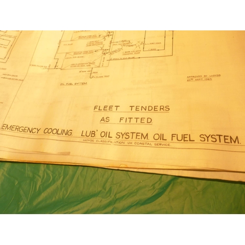 318 - A LARGE QUANTITY OF SHIP BUILDING PLANS MOSTLY RELATING TO THE CONSTRUCTION OF ROYAL NAVY TENDERS CI... 