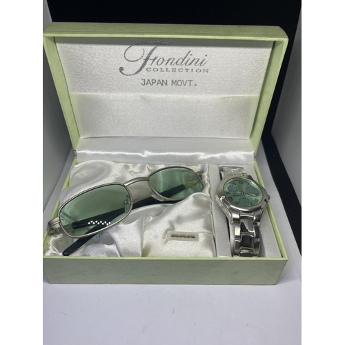 582 - A BOXED FRONDINI WATCH AND SUNGLASSES SET