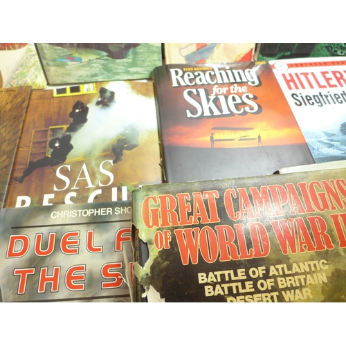 344 - TWELVE BOOKS OF WORLD WAR II, BATTLEFIELDS, STRONGHOLDS ETC