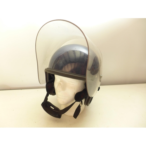 346 - A POLICE RIOT HELMET AND FACE SHIELD