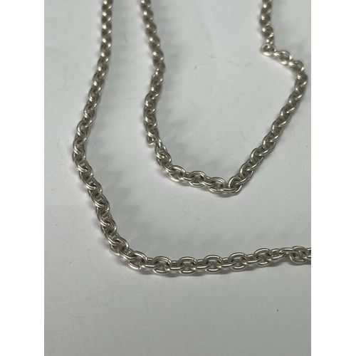 529 - A MARKED SILVER BELCHER CHAIN LENGTH 60 INCHES