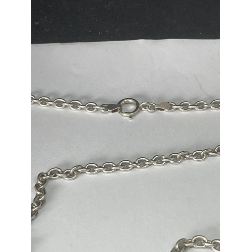 529 - A MARKED SILVER BELCHER CHAIN LENGTH 60 INCHES