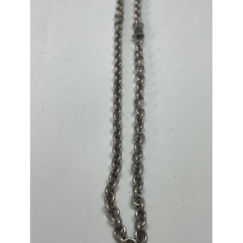 531 - TWO MARKED SILVER BELCHER CHAINS LENGTH 20 INCHES