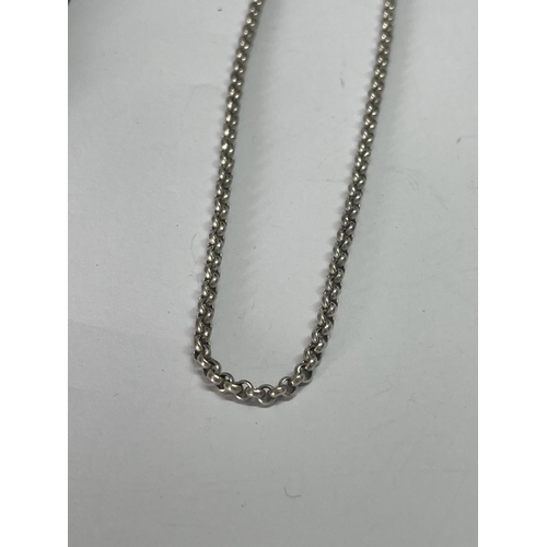 531 - TWO MARKED SILVER BELCHER CHAINS LENGTH 20 INCHES