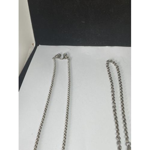 531 - TWO MARKED SILVER BELCHER CHAINS LENGTH 20 INCHES