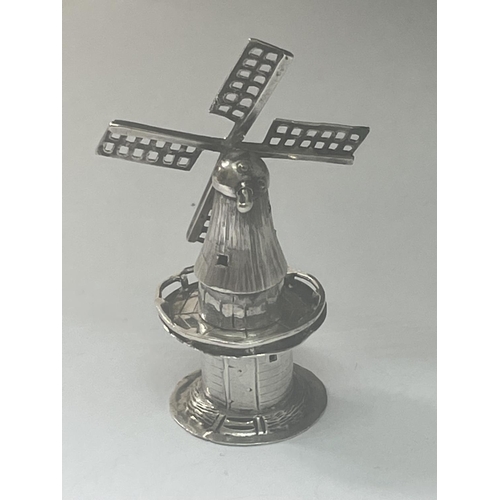 540 - A SILVER MINIATURE WINDMILL BY J VAN DIJK HOORN CIRCA 1900 CARRIES THE SWORD MARK ON THE SAIL AND AT... 