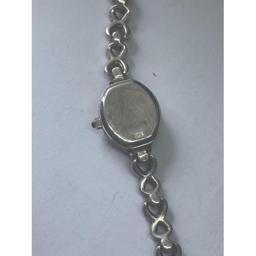 549 - A HALLMARKED SILVER LADIES MARCASITE COCKTAIL WATCH WITH VINTAGE PRESENTATION BOX