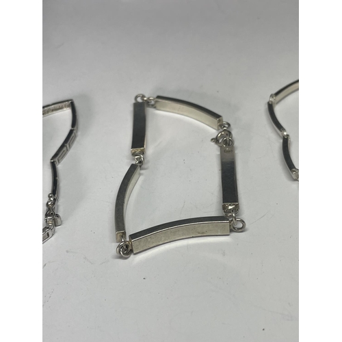 578 - THREE MARKED SILVER BRACELETS