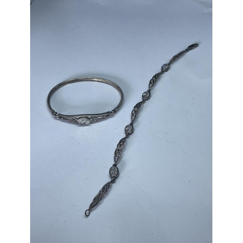 580 - A SILVER MACINTOSCH BRACELET AND BANGLE