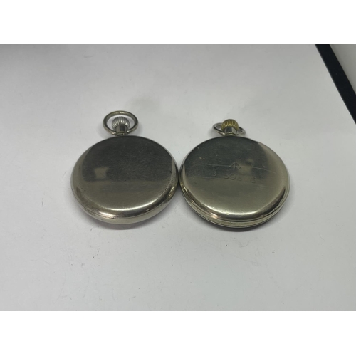 587 - TWO POCKET WATCHES SEEN WORKING BUT NO WARRANTY