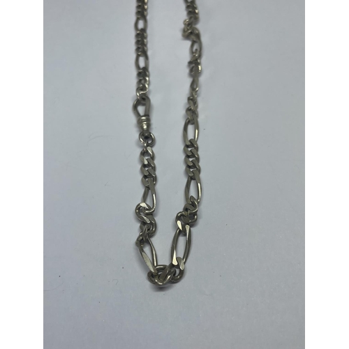 602 - A MARKED SILVER FIGARO NECKLACE