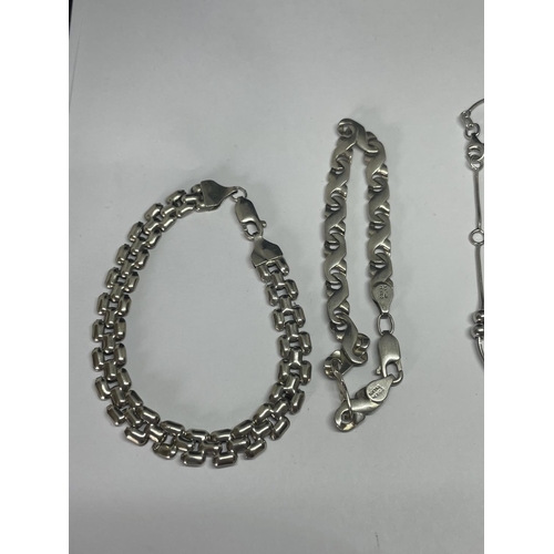 607 - FOUR MARKED SILVER BRACELETS