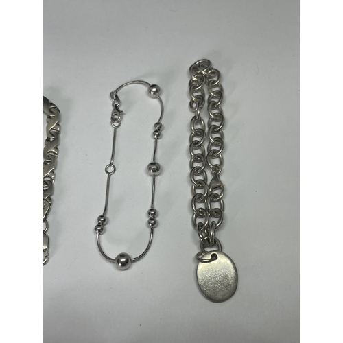 607 - FOUR MARKED SILVER BRACELETS