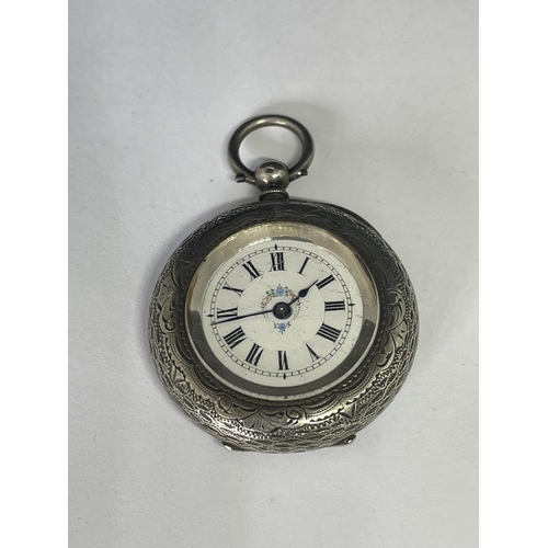 622 - A SILVER FOB WATCH