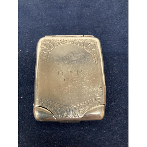 635 - A HALLMARKED BIRMINGHAM SILVER MATCH HOLDER