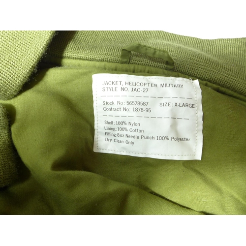 376 - A LARGE COLLECTION OF MILITARY/SHOOTING/FISHING CLOTHING TO INCLUDE A MILITARY HELICOPTER JACKET, CA... 