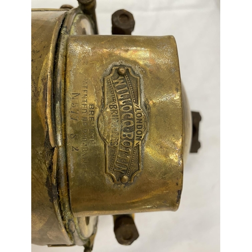 12 - A WILLOCO-BOTTIN BRUXELLES BREVETE PATENT NO 21048/19 BRASS PRE WW1 HEADLAMP