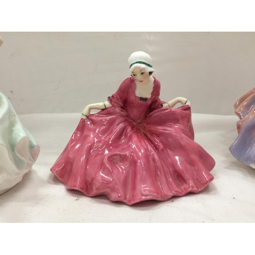 100 - A ROYAL DOULTON FIGURE 'POLLY PEACHAM' HN 549 A/F CRACK TO BASE PLUS 'AUTUMN BREEZES' - A/F AND COAL... 