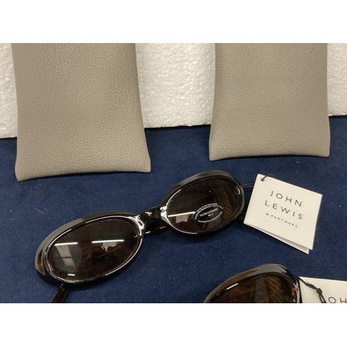 642 - TWO PAIRS OF AS NEW JOHN LEWIS LADIES SUNGLASSES