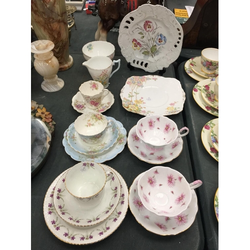 67 - A COLLECTION OF VINTAGE CHINA TEAWARE TO INCLUDE PRINCESS ANNE TRIOS, WELLINGTON CHINA, ETC