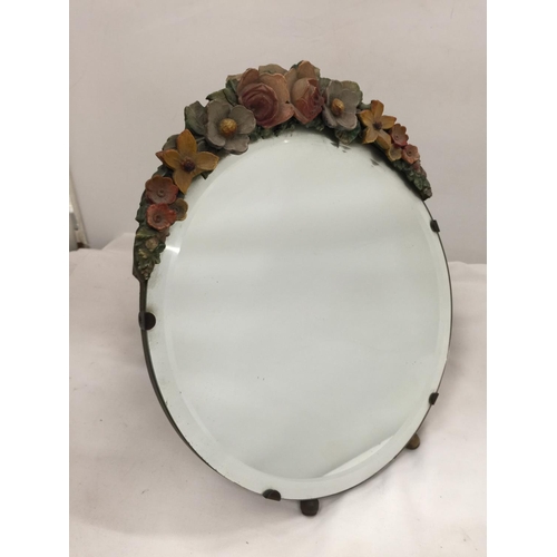 68 - A VINTAGE 'BARBOLA' MIRROR WITH BEVELLED GLASS, DIAMETER 27.5CM