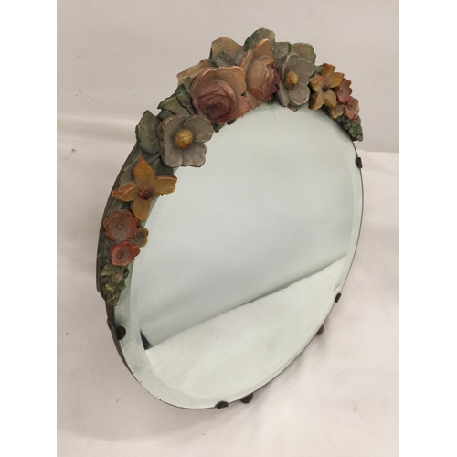 68 - A VINTAGE 'BARBOLA' MIRROR WITH BEVELLED GLASS, DIAMETER 27.5CM