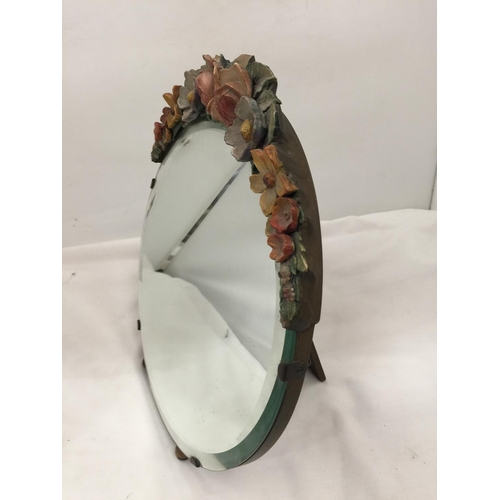 68 - A VINTAGE 'BARBOLA' MIRROR WITH BEVELLED GLASS, DIAMETER 27.5CM