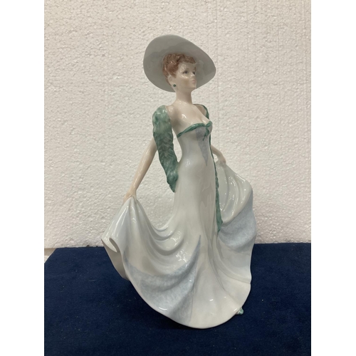 712 - A COALPORT LADIES OF FASHION FIGURINE MODELLED BY JOHN BROMLEY AND DECORATED BY HAND - 22 CM