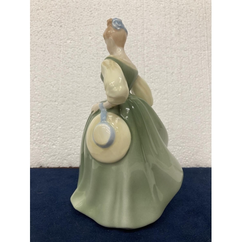 714 - A ROYAL DOULTON FIGURE 'FAIR LADY' HEIGHT 20CM - A/F SMALL CHIP TO SKIRT OF DRESS