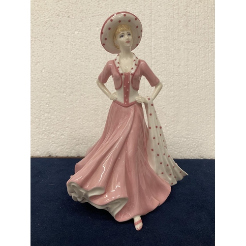 719 - A BONE CHINA COALPORT LADY FIGURINE HAND DECORATED AND MODELLED BY JACK GLYNN 